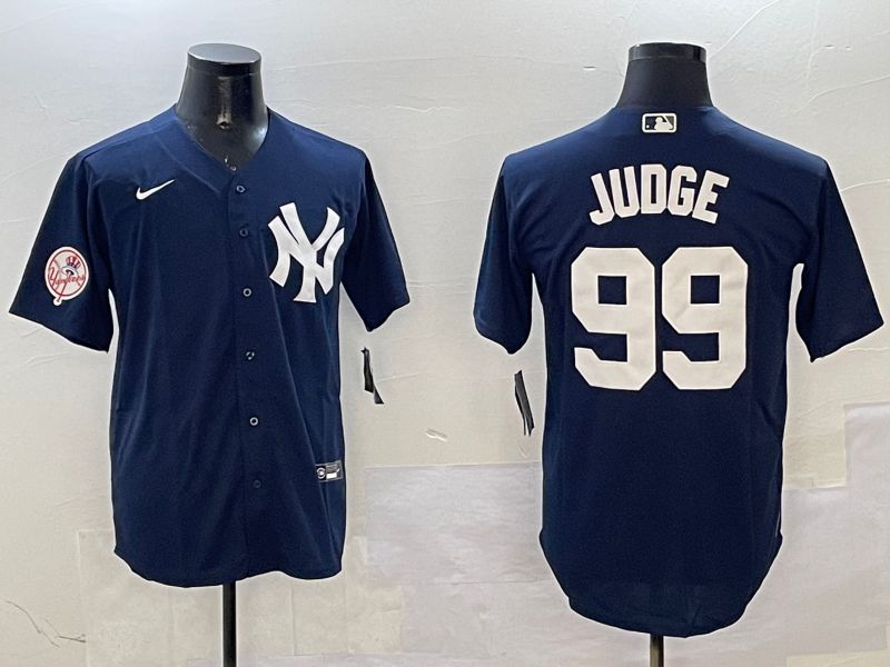 Men New York Yankees #99 Judge Drak Blue Game 2025 Nike MLB Jersey style 3